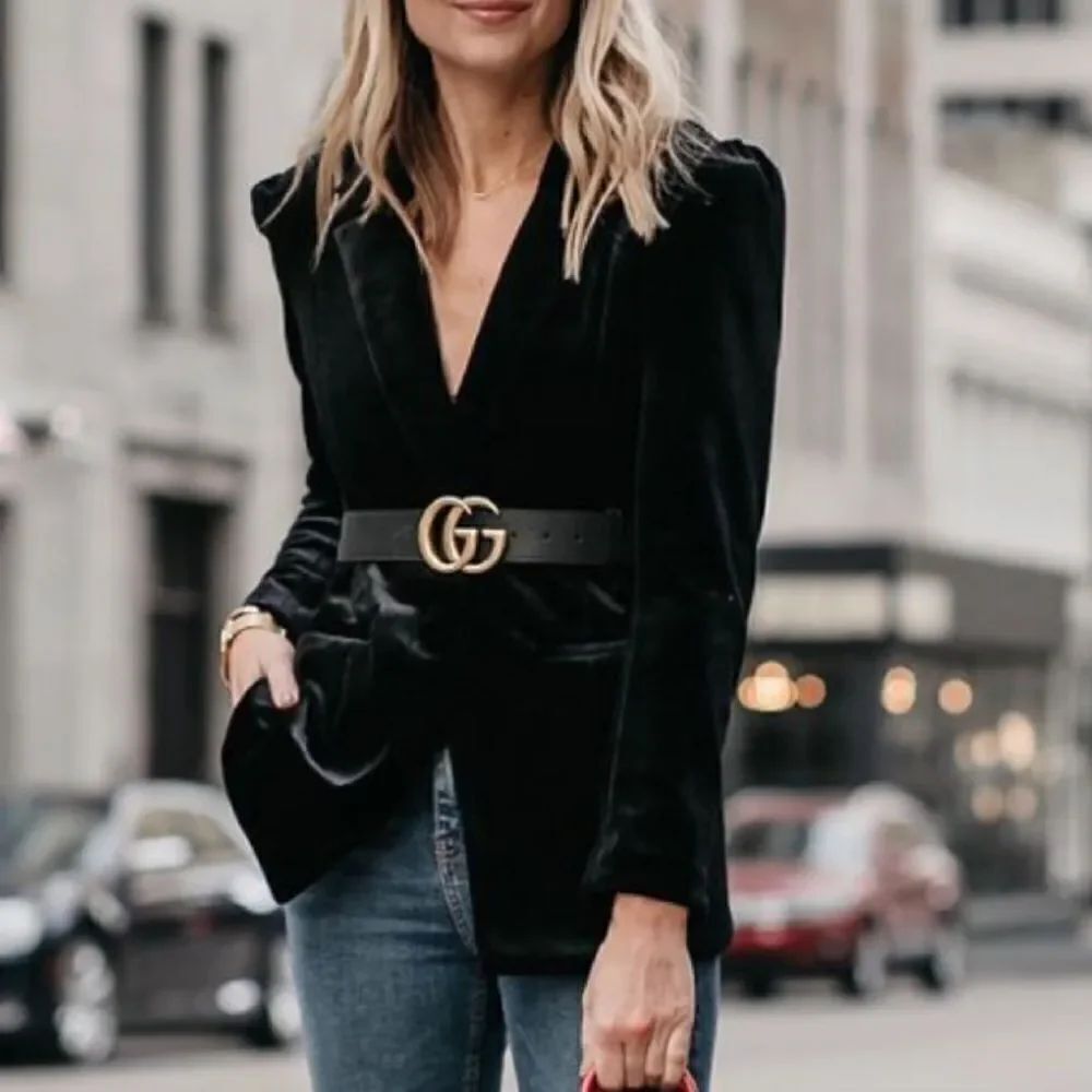 Black velvet blazer